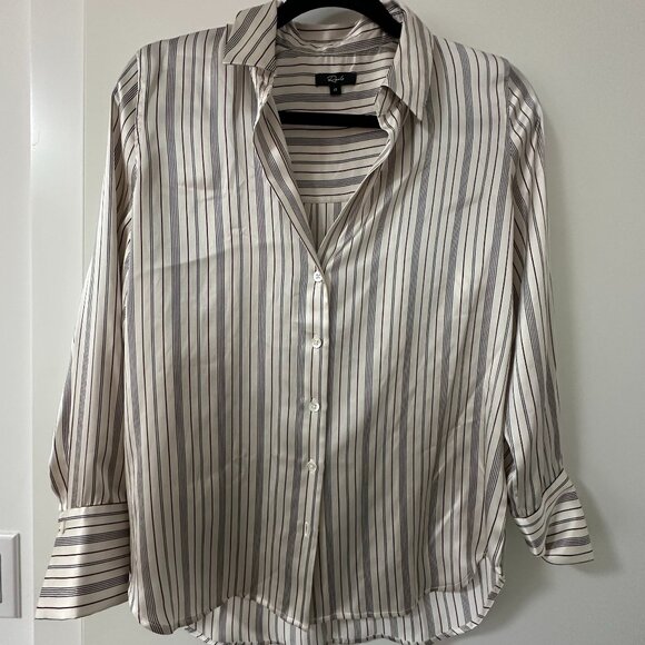 Rails Dorian Silk Shirt Providence Stripe - Picture 2 of 5